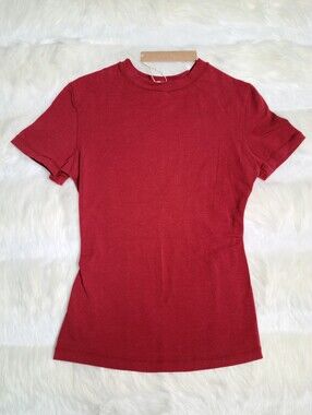 SKIMS Cotton Jersey T-shirt Red Brick Women XXS NEW